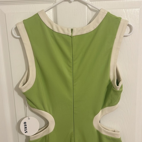 Staud Dolce Cutout Maxi Dress In Lime Green/White NWT Size Medium - Picture 10 of 14